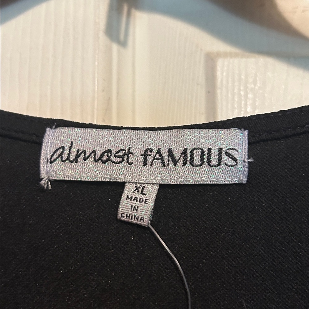 Almost Famous Black Dress with White Trim - Picture 3 of 6
